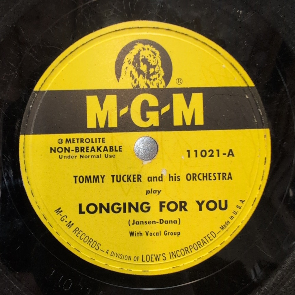 Tommy Tucker &His Orchestra Longing For You/I Am Ready For You 10" 78 RPM Record - Picture 1 of 3